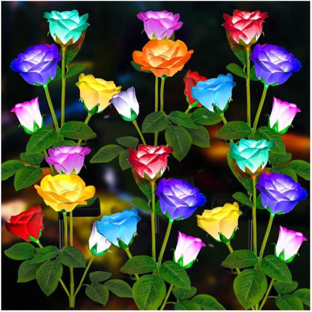 Solar Garden Lights - Newest Version Solar Lights Outdoor, 7 Color Changing